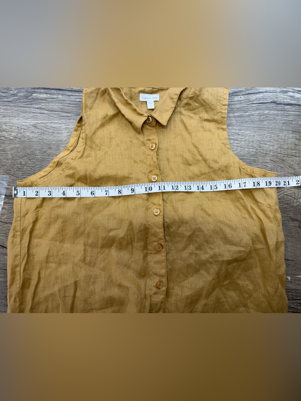 Garnet hill Easy Linen Button-Down Tank size 8 - Picture 5 of 6